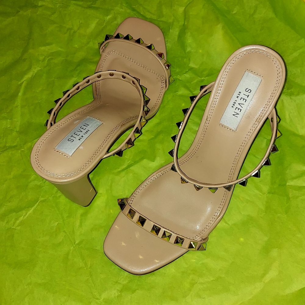 Steve Madden Nude Heels Gold Accent Jolee-s 7.5 7 1/2